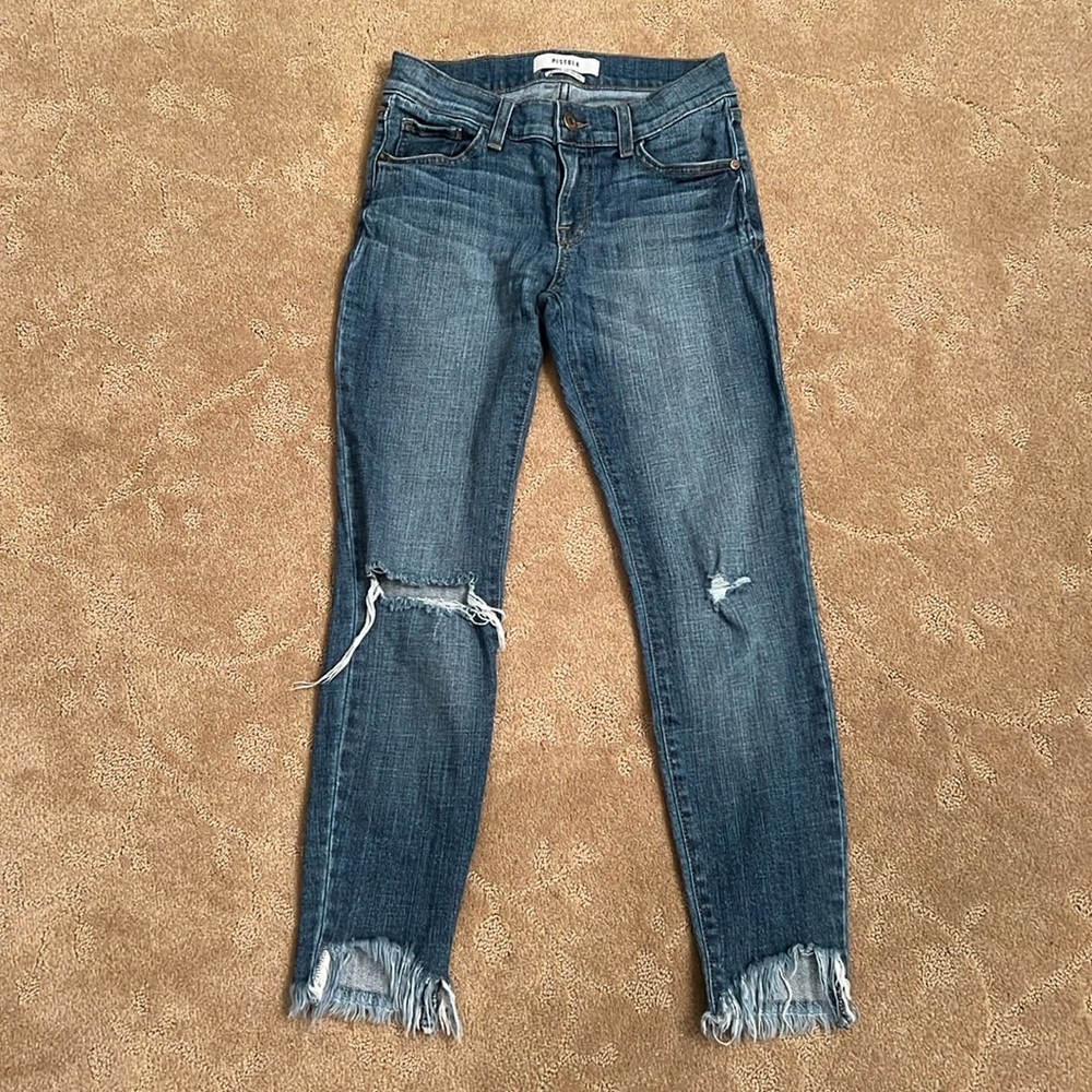 Pistola Distressed Cropped Denim Jeans, Sz 25